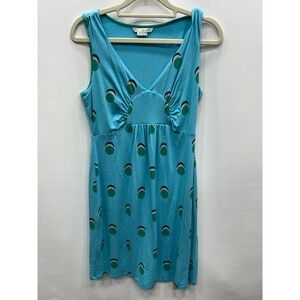Boden Dress Women's 6 Blue Turquoise Polka Dot Sleeveless Fit Flare Summer Dress